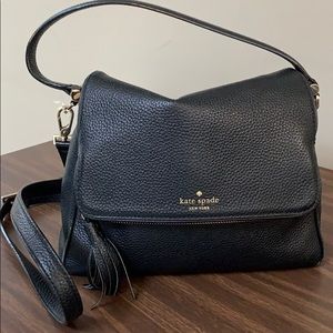 Kate Spade soft pebble leather handbag (black)
